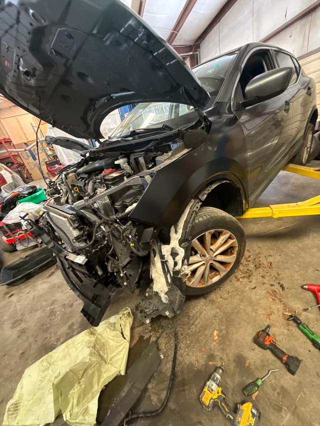 Black suv — collision before — Stop N Go auto body & paint, Stone Mountain GA