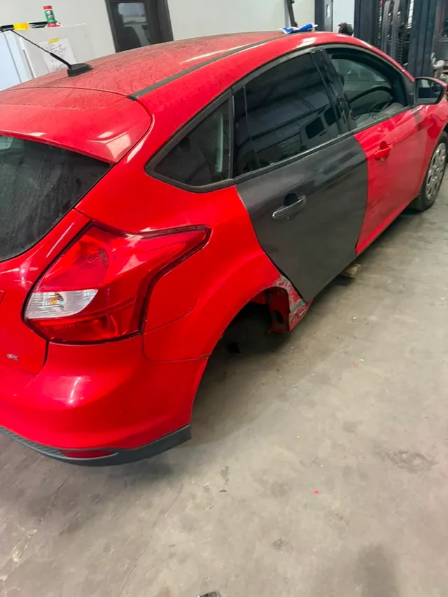 Red sedan — painting before — Stop N Go auto body & paint, Stone Mountain GA