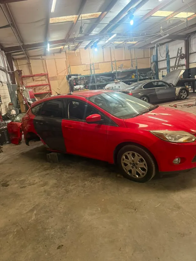 Red coupe — painting before — Stop N Go auto body & paint, Stone Mountain GA